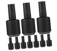 Sewroro 10pcs 15ml Glass Nail Polish Bottles Brush Caps, Matte Black Round Empty Touch Up Cosmetic Containers for Manicure and Nail Gel Storage