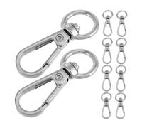 Sewroro 10pcs Metal Swivel Snap Hooks Heavy Duty Keychain Buckles Multifunctional Adjustable Phone Lanyard Clips Secure Key Holder for DIY Accessories Silver