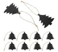 Sewroro 10pcs Mini Wooden Double-Sided Chalkboard Signs Hanging String, Small Christmas Tree Shaped Blackboard Message Tags for Holiday Decorations and DIY Crafts