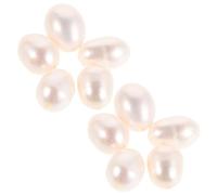 Sewroro 10pcs Natural Freshwater Pearl Beads Oval Loose Beads for Jewelry Making DIY Bracelets Necklaces Spacer with Drilled for Craft Projects