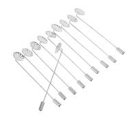 Sewroro 10pcs Silver Mesh Flower Base Brooch Pins with Safety Clasp DIY Clothing Accessories for Womens Saree Wedding Party and Daily Wear