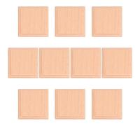 Sewroro 10pcs Small Wood Blocks Beechwood Square DIY Craft Blocks Display Base for Sculptures and Models, Tabletop Crafting