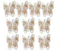 Sewroro 10pcs Yellow Butterfly Embroidered Patches for Clothes and Jeans, Multi-Function Resin Adhesive Sticker, Stylish and Beautiful Repair Holes Sewing Appliques for Garment Decoration