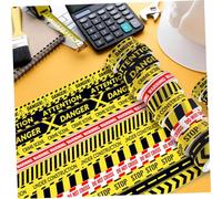 Sewroro 12 Rolls Transparent Caution Line Washi Tape Set for DIY Crafts Journaling and Scrapbooking Self Adhesive Warning Tape for Construction Theme Decoration and Handbook Album Crafting