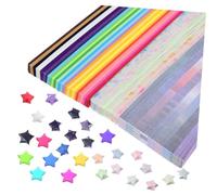 Sewroro 1290 Pcs Origami Paper Strips Gradient Star Patterns Glow Dark Paper Craft Supplies for Party Decorations DIY Folding Stars Crafting