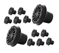 Sewroro 12pcs Anti-Slip Rubber Walking Stick Tips Replacement 12mm Diameter Black Threaded Caps for Quad and Tripod Walking Sticks Extending Product Lifespan for Elderly Users