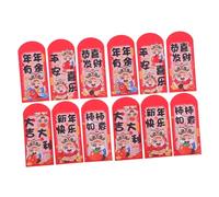 Sewroro 12pcs Chinese Year Money Envelopes Horse Year Theme Thick Printed Paper Red Packets for Lunar Spring Festival Family Business Use Traditional Hong Bao