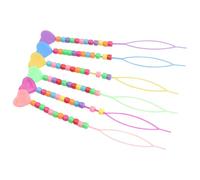 Sewroro 12Pcs Hair Braid Needle with Beads Hair Topsy Tail Styling Tool for Boys and Braiding Accessories Random Color Random Color