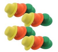 Sewroro 12Pcs ’S Mini Top Hat Hair Clips with Duckbill Barrette Small Party Hair Accessories in Yellow, Green, Orange for Halloween Dress-Up and Craft Use