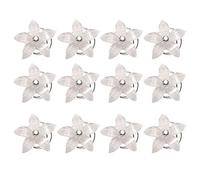Sewroro 12pcs White Bridal Rhinestone Flower Coil Spiral Hairpins Set, Wedding Hair Accessories for Bride and Bridesmaids, Elegant Floral Hair Jewelry for Prom and Party