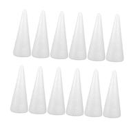 Sewroro 12pcs White Polystyrene Foam Cones Craft Cone Forms for DIY Christmas Tree Projects Lightweight Non-Toxic Foam Bases for Yarn Wrapping Painting Glitter Decorating and Holiday