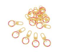 Sewroro 14pcs Yellow Donut U-Shaped Spring O Ring Clips for Keychains, Dog Collar Snap Hooks and DIY Jewelry Craft Accessories