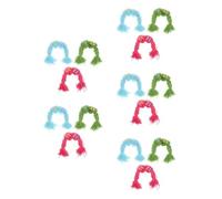 Sewroro 15 Pcs Funny Pet Wigs for Dog Grooming and Cat Cosplay Braided Yarn Hairpiece with Secure Fit and Easy Wear for Small Dogs and Cats at Christmas Holiday Party or Outdoor Stroll