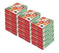 Sewroro 15pcs Christmas Advent Calendar Boxes with 12 Compartments, Empty Kraft Paper Candy Storage Containers for Holiday Treats, Fillable Countdown Boxes for Christmas Party Supplies