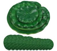 Sewroro 16 Pcs Simulated Lotus Leaves Floating Pond Decoration Eva Artificial Lotus-leaf Set 10cm, 15cm, 17cm, 20cm Sizes for Aquarium, Pool, and Pond Decor