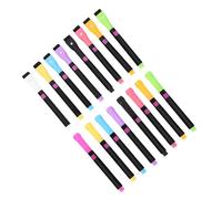 Sewroro 16Pcs Erasable Liquid Chalk Markers for Blackboard Dust Water Soluble Pens with Magnetic Brush Neon Colors Black Barrel Round Tips Office Accessories for Writing and Crafting