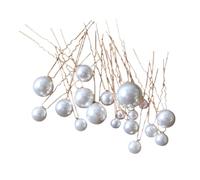 Sewroro 18pcs White Bridal Hair Pins Set with Pearl Flower Design Alloy Material Elegant Wedding Hair Accessories for Brides and Girls
