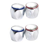 Sewroro 2 Sets Hot and Cold Faucet Hand Wheels Replacement Parts Abs Plastic Handles with Red and Blue Rings Easy to Install Faucet Accessories for Kitchen and Bathroom Taps