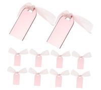 Sewroro 20 Sets Blank Arched Acrylic Place Cards with Ribbon Wedding Seating Tags for Reserved Chair Signs Elegant Mirror Rose Gold Color for Parties Banquets and Events