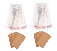 Sewroro 200 Sets Kraft Paper Earring Cards Blank Jewelry Display Holder Cards with Transparent Bags Protective Packaging for Small Shops DIY Crafts and Retail