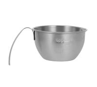 Sewroro 200ml Stainless Steel Measuring Cup Handle, Dual Scale Milk Frothing Pitcher and Egg Beating Bowl, Small 10cm Mixing Bowl for Baking and Kitchen Prep