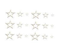 Sewroro 200pcs Hollow Five Pointed Star Wooden Pieces Mixed DIY Craft Ornaments for Wedding Birthday Party Decorations and Handmade Wood Embellishments