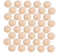 Sewroro 200Pcs Natural Half Wooden Balls Unfinished Hemispherical Wood Beads for DIY Crafting Painting Jewelry Making Smooth Surface Safe