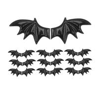 Sewroro 20pcs Black Embroidered Bat Wings Applique Patches DIY Halloween Costume Accessories for Clothing Decoration, Sew Or Iron-on Spooky Mini Bat Wings for Crafts and Party Use