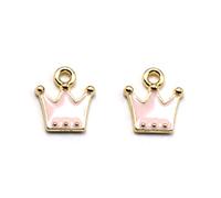Sewroro 20PCS Pink Crown Shape Alloy Pendants for DIY Jewelry Making Eye Catching Charms for Bracelets Earrings Necklaces and More Unique Crafting Accessories