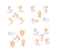 Sewroro 20Pcs Resin Mini Unicorn Rainbow Cloud Charms Lightweight Jewelry Making Pendants for Necklace Bracelet Earrings DIY Accessories Craft