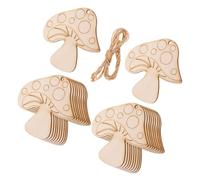 Sewroro 20pcs Wooden Mushroom Slices for Crafts Blank Wood Cutouts for Painting and Hanging Decorations Creative Boys and Girls Art Materials Fun Home Decor Elements
