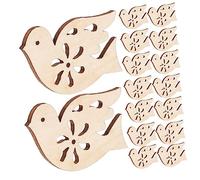 Sewroro 20pcs Wooden Peace Dove Pendants DIY Craft Pieces Unfinished Lightweight Wood Slices for Handmade Decorations and Home Furnishing Accessories