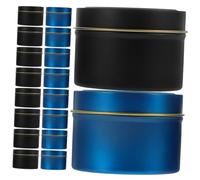 Sewroro 24Pcs DIY Candle Tins with Lids Tinplate Aromatherapy Jars in Black Gold Blue Multi Function Empty Candle Jars for Scented Tealight Holder and Craft Storage