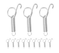Sewroro 24Pcs Large Metal Spring Latch Hooks for Rabbit and Bird Cage Doors Escape-Proof Pet Cage Door Locks with Finger Spring for Fixing