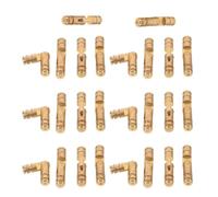 Sewroro 25Pcs Brass Barrel Hinges 4X20Mm for Jewelry and Wooden Boxes, Concealed Round Cylinder Hidden Hinges, Small Cabinet Door Hardware for Craft and Storage Cases