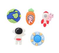Sewroro 25pcs Cartoon Charms for DIY Hair Accessories Lightweight Flatback Nail Charms with Cat Rabbit Astronaut Rocket Designs for Crafting Hairpins and Headbands