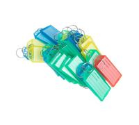 Sewroro 25Pcs Plastic Key Tags with Labels Rustproof Keychain Id Labels for Key Organizers Suitable for Hotels Dormitories Lockers and Use