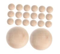 Sewroro 25pcs Round Wood Balls No Wooden Spheres for DIY Crafts Rustic Unfinished Wood Beads Bulk for Party Holiday Decorations