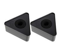 Sewroro 2pcs Abs Triangle Microphone Logo Flag Station Black Professional Mic Logo Stand for Interview Reporting and Broadcast Use Sturdy Plastic Mic Station Accessories