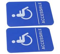 Sewroro 2pcs Ada Compliant Braille Parking Sign for Disabled People Handicap Accessible Sign Wheelchair Symbol for Public Buildings and Hospitals