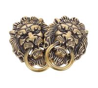 Sewroro 2pcs Antique Lion Head Door Knocker Brass Handles Vintage Classic Cabinet Pulls for Wardrobe Kitchen Hardware with Polished Durable Brass Material