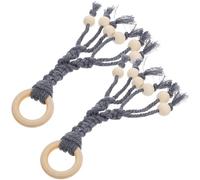 Sewroro 2pcs Banana Hanging Hooks Fruit Hanger Macrame Fruit Basket Cotton Wood Easy to Install Clears up Counter Space for Storage Under The Kitchen Cabinet