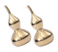 Sewroro 2pcs Brass Gourd Sculpture Vintage Brass Calabash Ornament Sturdy Not Easy to Knock over Light Weight Home Auspicious Ornaments Desktop Decor Bringing Positive Energy