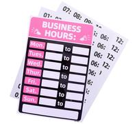 Sewroro 2pcs Business Hours Writable Opening Signs Adhesive Pvc Store Open Sign Peel and Stick Fade Proof for Restaurant and Shop