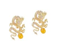 Sewroro 2pcs Chinese Dragon Brooch Pins Decorative Jewelry Brooches for Adults Dragon Lapel Pins for Suit Shawl Chinese Zodiac Ornament for Costume Decoration and Gifts