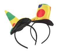 Sewroro 2pcs Clown Hat Headband Set Novelty Circus Clown Themed Party Hair Accessories Playful Pointed Hat Classic Cap Festive Headwear Halloween Performance Costumes