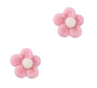 Sewroro 2pcs Colorful Wool Felt Five-petal Flower Craft Decorations for Boy Girl Hairpins for Christmas Crafts and Creative Projects for Needle Felting and Textile Art