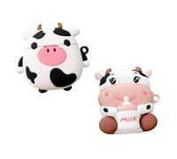 Sewroro 2Pcs Cow-shaped Silicone Earbuds Case Protective Shell for Soft Wireless Headset Cover with Charging Cute Cow Design for Daily Use