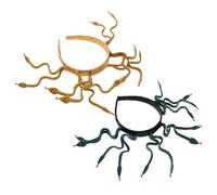 Sewroro 2pcs Egyptian Queen Headpiece Snake Headband, Bendable Medusa Hair Accessories for Women, Dark Green and Earthy Gold Halloween Costume Egyptian Crown