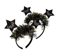 Sewroro 2pcs Graduation Headband for Adults, Black Gold Felt Photo Prop | Chic Elegant Style, One Size Fit, School Celebrations and Prom Outfits, Smooth Surface with Plastic and Iron Wire